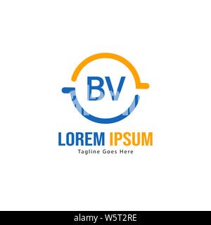 BV Letter Logo Design. Creative Modern BV Letters Icon Illustration design Stock Vector