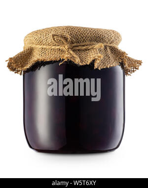 berry jam in jar isolated Stock Photo