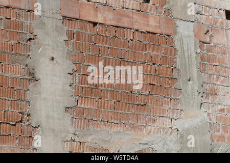 reddish brick wall, bricks, Backgound image Stock Photo