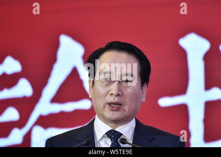 Tan Tianxing, deputy head of the United Front Work Department of the Central Committee of the Communist Party of China, attends the 2018 National Affa Stock Photo