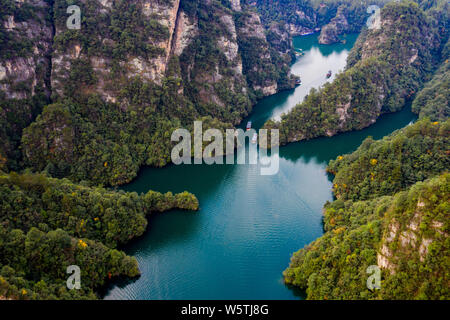 Above view of famous tourist attraction BaoFeng lake in China Stock Photo