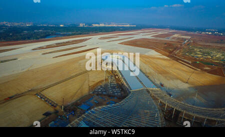 An Aerial View Of The New Terminal And Airfield Runway Constructed For ...