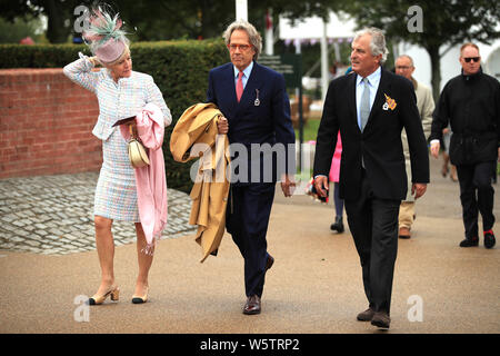 Earl of March and Kinrara Charles Gordon-Lennox (centre) during day one of the Qatar Goodwood Festival at Goodwood Racecourse, Chichester. Stock Photo