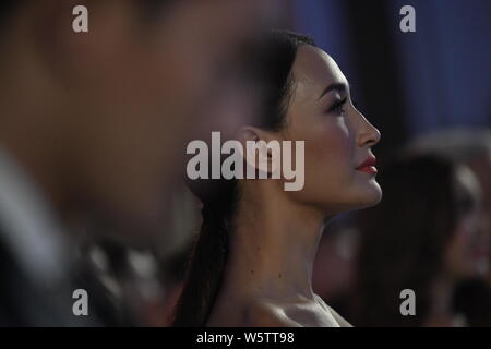 American actress and model Margaret Denise Quigley, professionally known as Maggie Q, attends the opening ceremony of the first Hainan International F Stock Photo