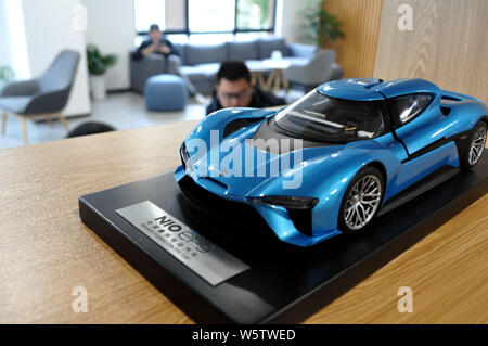 A NIO EP9 electric supercar of NextEV is on display during the