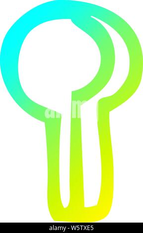 cold gradient line drawing of a cartoon keyhole Stock Vector