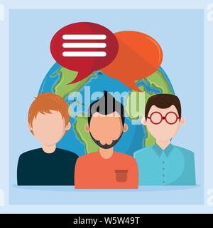 People talking around the world cartoons Stock Vector