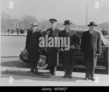 Photograph of Vice President Truman with others at Lincoln's Birthday ceremony. Stock Photo