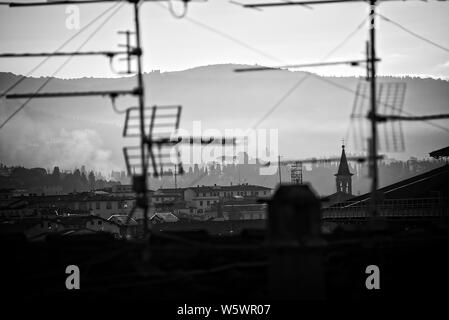 Black and white skyline of Florence, Italy Stock Photo