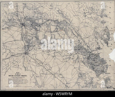 Civil War Maps 0774 Map of part of south eastern Virginia Rebuild and Repair Stock Photo