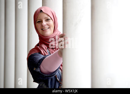 Journalist and human rights activist Lauren Booth ahead of her Edinburgh Fringe one woman show 'Accidentally Muslim' which will be performed at the Gilded Balloon throughout the Edinburgh Festival. Stock Photo