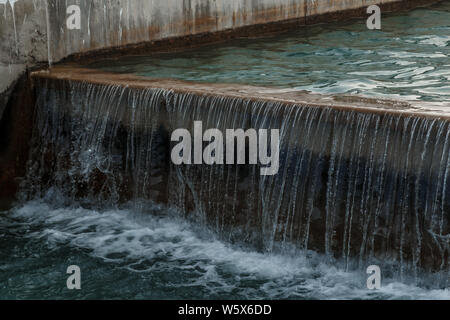 small man-made artificial waterfall,height difference in the artificial channel Stock Photo