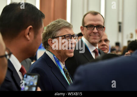 American business magnate Bill Gates, founder of Microsoft Corporation, attends the opening ceremony for the First China International Import Expo (CI Stock Photo