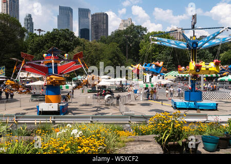 Victorian Gardens, Carnival in Central Park, NYC Stock Photo