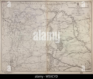 Civil War Maps 1012 Map of the Yellowstone and Missouri Rivers and their tributaries explored by Capt W F Raynolds Topl Engrs and 1st Lieut H E Maynadier 10th Infy Assistant 1859-60 Library of Congre Rebuild and Repair Stock Photo