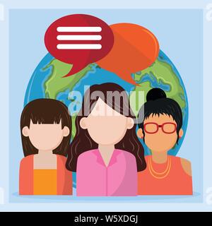 People talking around the world cartoons Stock Vector