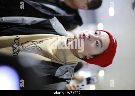 Chinese actor Dylan Wang Hedi of the new lineup of Chinese boy group F4 is  interviewed before the 2018 Super Penguin Basketball Celebrity Game in Shan  Stock Photo - Alamy