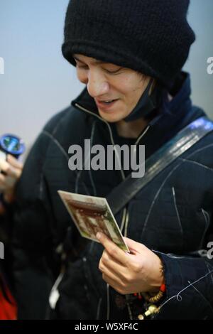 Chinese actor and singer Aloys Chen Kun leaves the Shanghai Hongqiao International Airport as he is absent from the Italian fashion brand Dolce and Ga Stock Photo