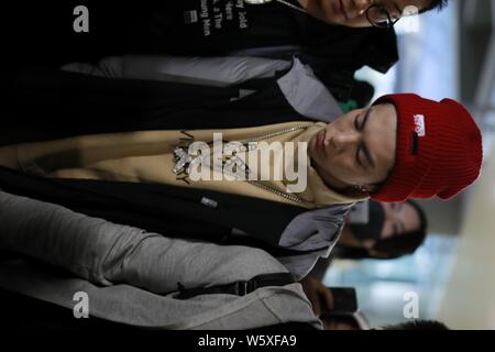 Chinese actor Dylan Wang Hedi of the new lineup of Chinese boy group F4  attends a press conference for the broadcast of the TV series Meteor  Garden Stock Photo - Alamy