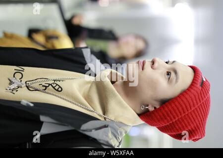 Chinese actor Dylan Wang Hedi, right, of the new lineup of Chinese boy  group F4 and actress Shen Yue attend a press conference for the broadcast  of th Stock Photo - Alamy