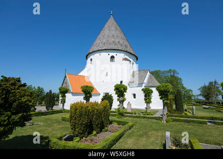 Round church Sankt Ols Kirke, Olsker, Bornholm in Denmark Stock Photo ...