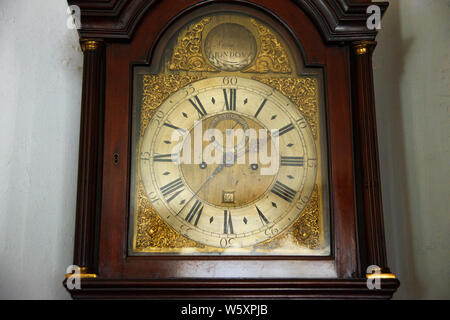 Grandfather clock face close up Stock Photo