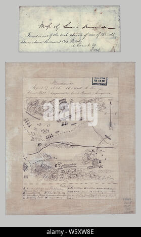 Civil War Maps 1117 Memoranda April 9 1865 10 o'clock AM Clover Hill Appomattox Court House Virginia Rebuild and Repair Stock Photo