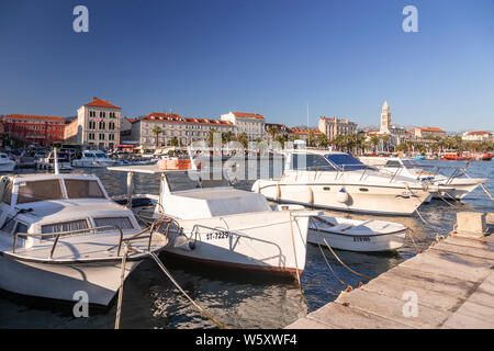 Split harbour on the Adriatic coast of Croatia Stock Photo