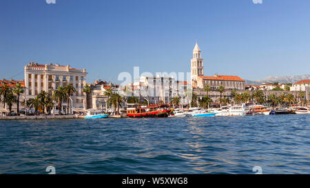 Split harbour on the Adriatic coast of Croatia Stock Photo