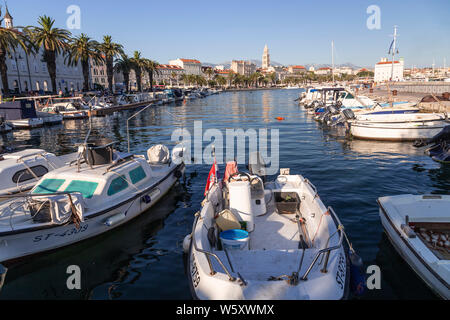 Split harbour on the Adriatic coast of Croatia Stock Photo