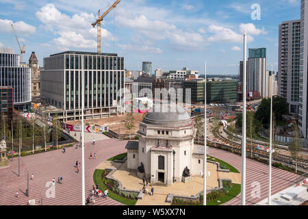 Major construction project continue in Birmingham including Paradise One,Centenary Square and Midland Metro line extension in Broad Street Stock Photo