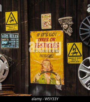 Amusing garage sign. Stock Photo