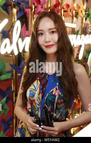 South Korean singer and actress Jessica Jung Soo-yeon attends a promotional event for Salvatore Ferragamo in Hong Kong, China, 2 November 2018. Stock Photo