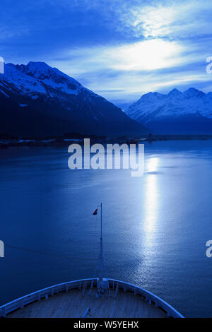 Sunrise, Valdez, Prince William Sound, Alaska, USA Stock Photo
