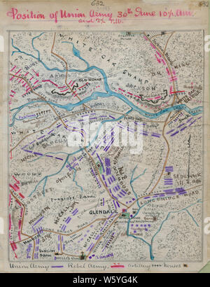 Civil War Maps 1459 Position of Union Army 30th June 10 1 2 am and 2 1 ...