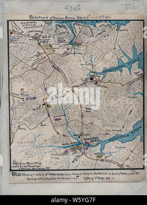 1460 Maps Civil War Maps 1460 Position of Union Army April 5th and 6th 1862 ...