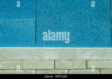 background texture grey bricks and blue coating Stock Photo
