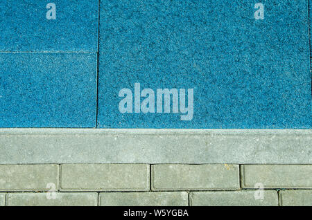 background texture grey bricks and blue coating Stock Photo