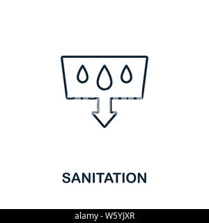 Sanitation outline icon. Thin line style from community icons collection. Pixel perfect simple element sanitation icon for web design, apps, software Stock Vector