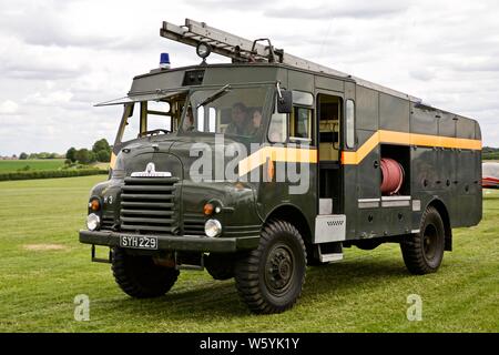 Green Goddess Bedford RLHZ Self Propelled Pump taking part in Shuttleworth vehicle parade on the 7th July 2019 Stock Photo