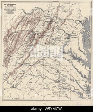 Civil War Maps 1596 Sifton Praed's new map of Virginia and Maryland to illustrate the campaigns of 1861 to 1864 Rebuild and Repair Stock Photo