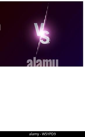 Blue neon versus logo vs letters for sports and fight competition. Battle vs match, game concept competitive vs. Vector illustration eps 10 Stock Vector