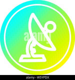 satellite dish circular icon with cool gradient finish Stock Vector
