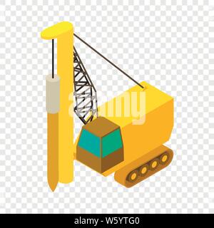 Drilling machine icon, isometric 3d style Stock Vector