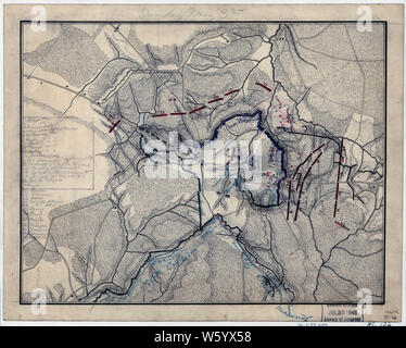Map of The Battle of Chancellorsville, Sunday May 3rd 1863 9 p.m. USA