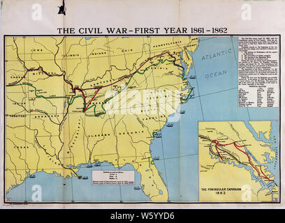 Civil War Maps 1759 The comprehensive series historical-geographical maps of the United States Rebuild and Repair Stock Photo