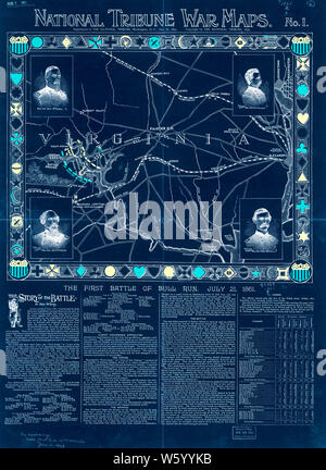 Civil War Maps 1768 The first battle of Bull Run July 21 1861 Washington Dec 26 1895 Inverted Rebuild and Repair Stock Photo