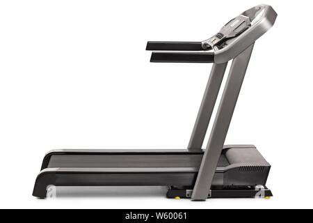 Studio shot of a professional treadmill isolated on white background Stock Photo