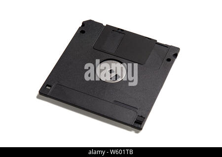 black floppy disk old format isolated on white background Stock Photo