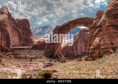 Rainbow Bridge, Glen Canyon National Recreation Area, Lake Powell Stock Photo